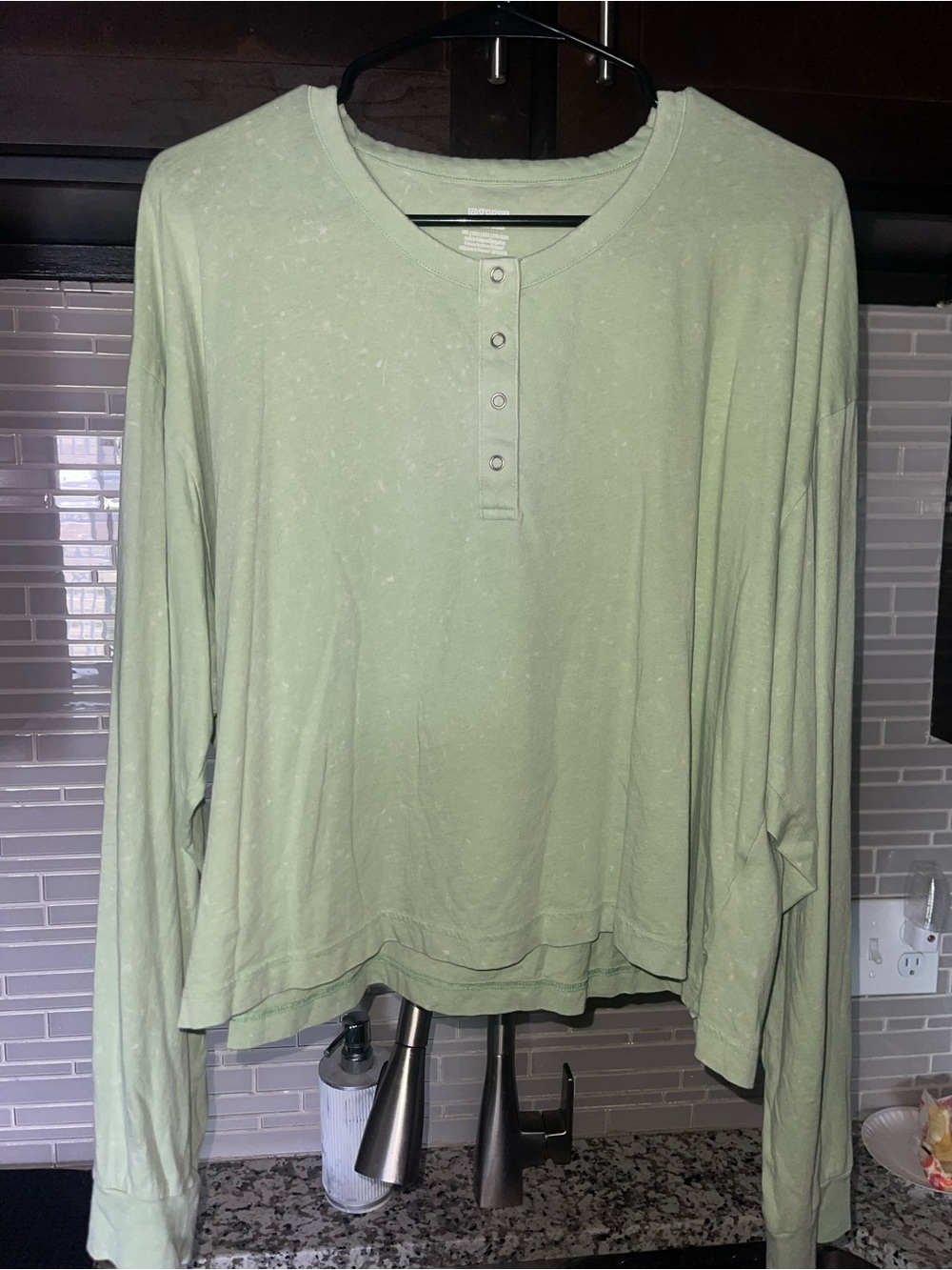 PINK Victoria's Secret Light Sage Long-Sleeve Henley